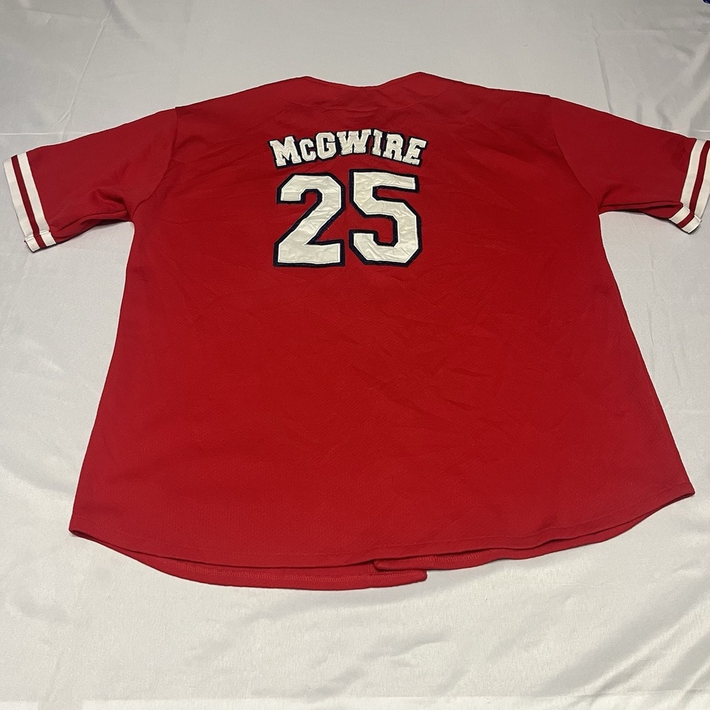 Vtg ST Louis Cardinals Jersey Mark McGwire MLB Men's L Red Stitched - Picture 2 of 10